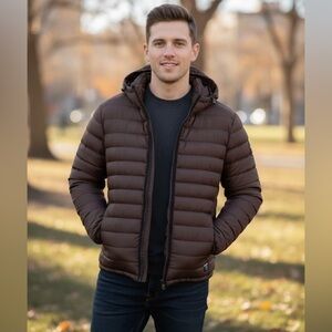 NWT, HUDSON Quilted Hooded Jacket - Puffer Lightweight. Medium.